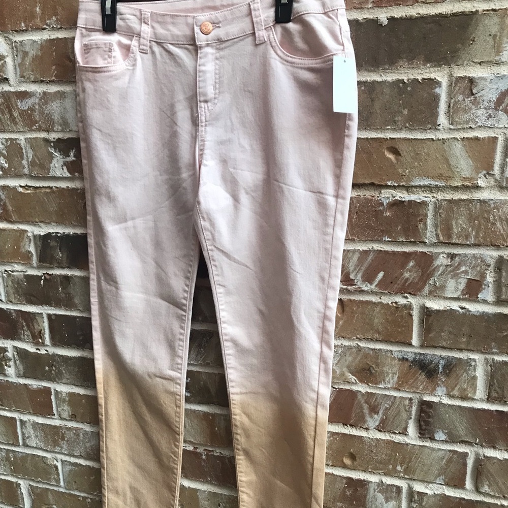 Light Pink Jeans with Gold Glitter Jeans 👖Size 16